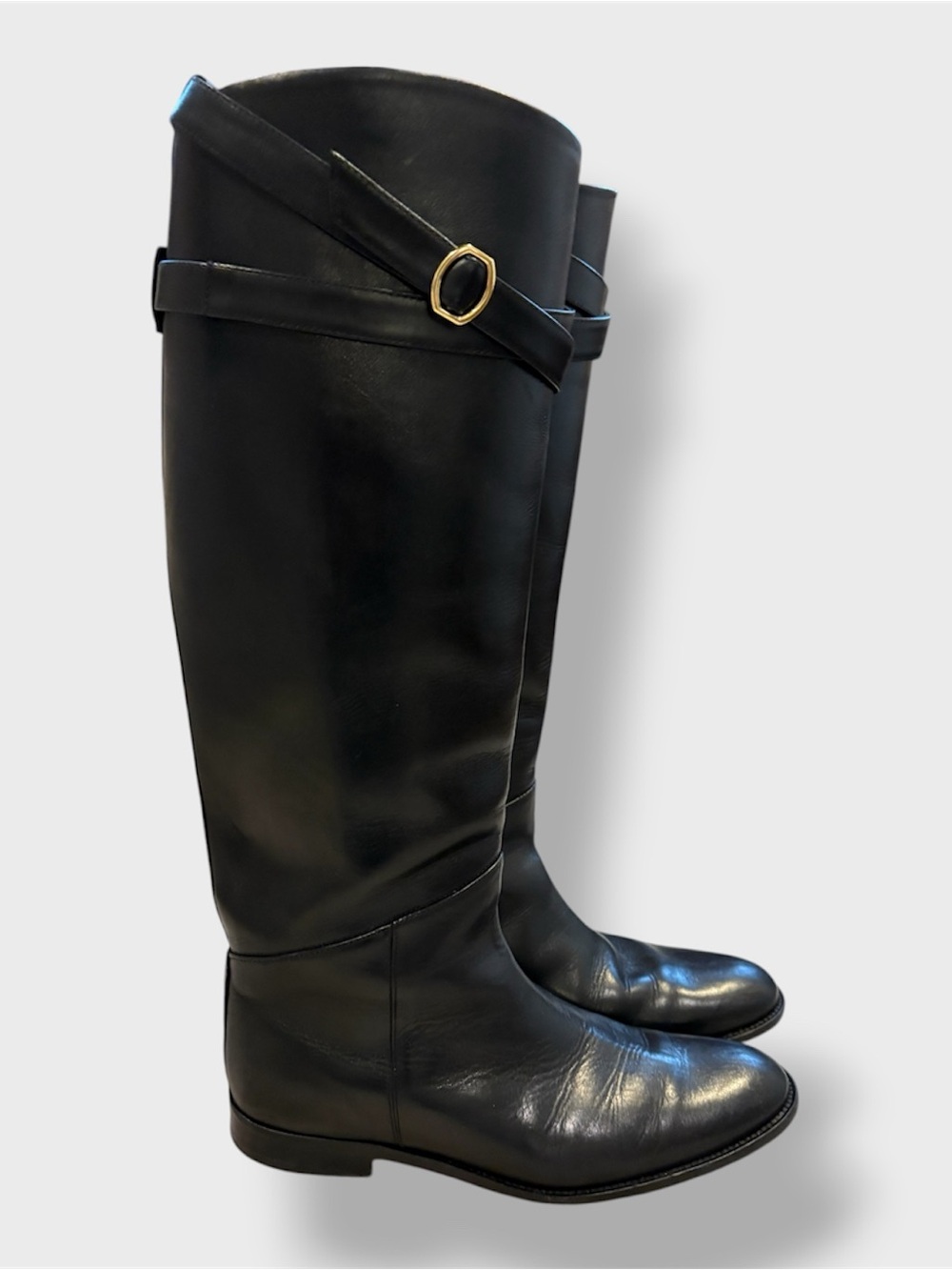 Banana Republic Black Leather Pull on Riding Boots